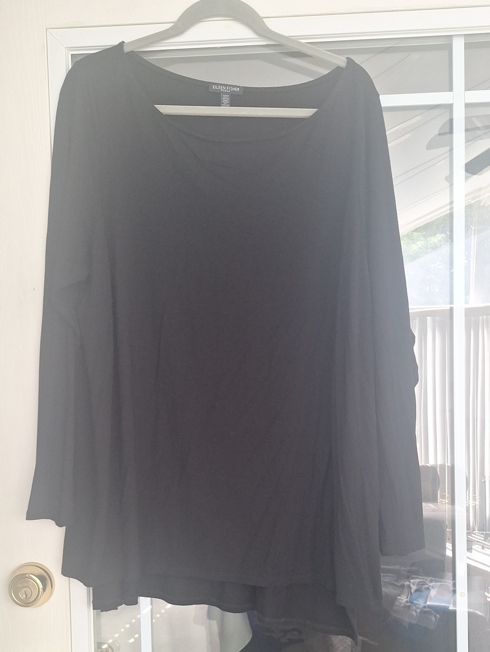 Eileen Fisher Black Relaxed Long-Sleeve Women's Top